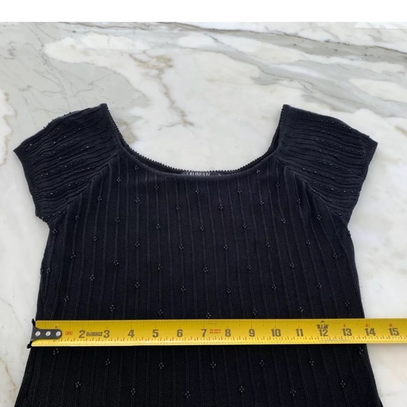 LAUNDRY BY SHELLI SEGAL BLACK EMBELLISHED KNIT TOP SIZE M - Picture 11 of 16